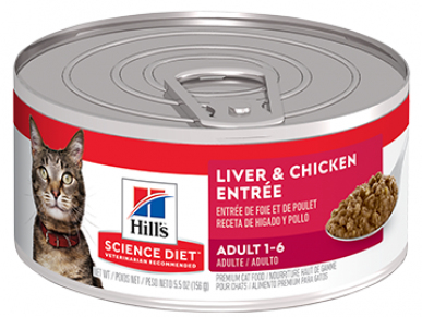 Hill's Science Diet - Feline Adult Liver & Chicken - Lata 5.5oz Hill's Science Diet Alimento Húmedo en Lata Adult Liver & Chicken 5.5oz